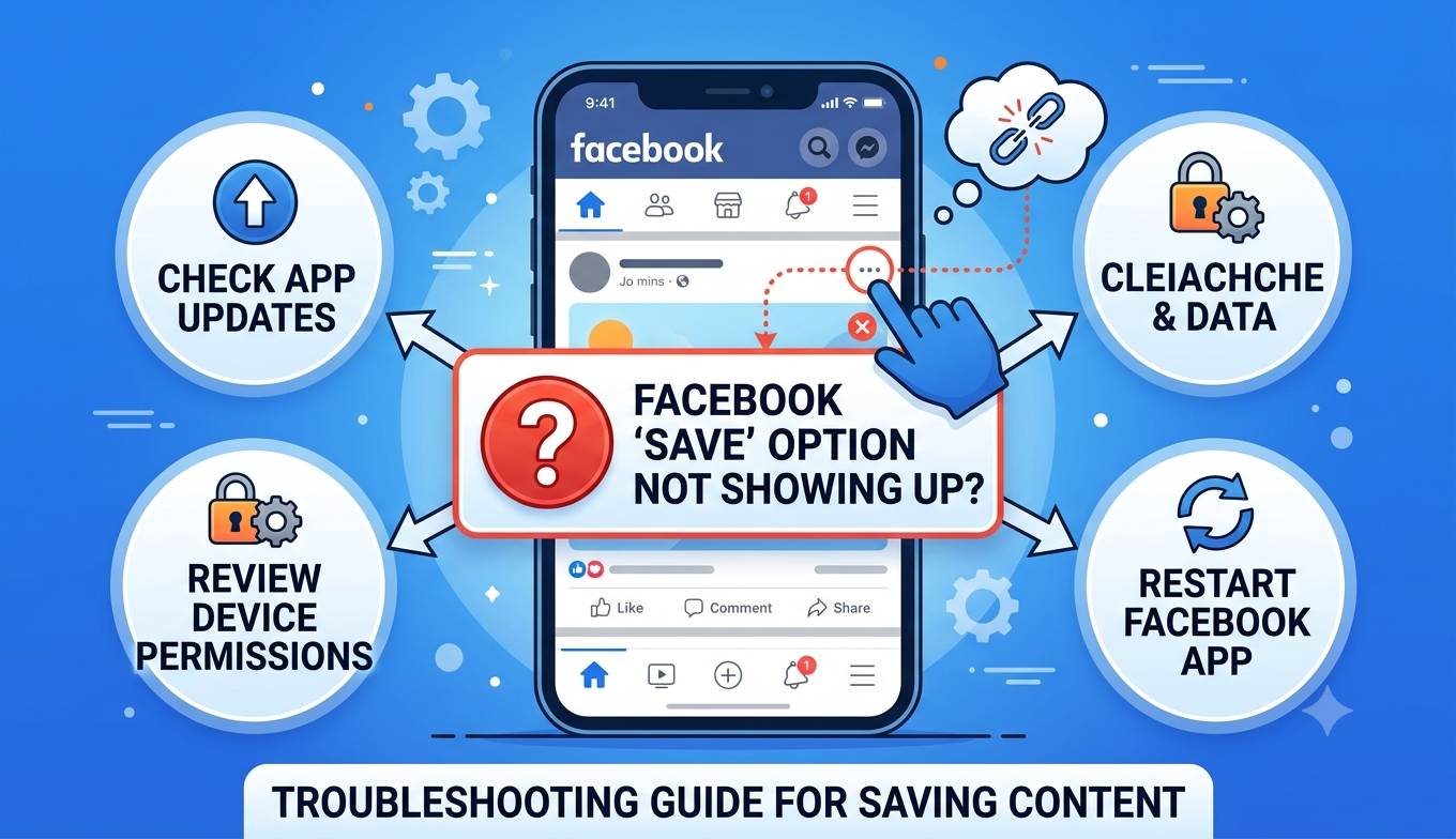 Facebook Save Option Not Showing Up