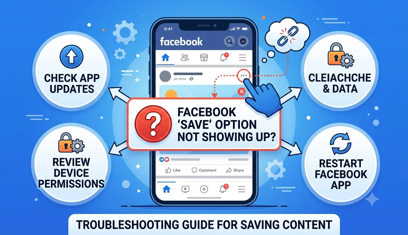 Facebook Save Option Not Showing Up